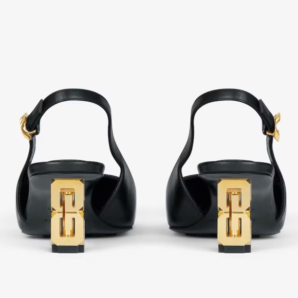 Givenchy G Cube slingback pumps in black leather - Picture 2 of 10